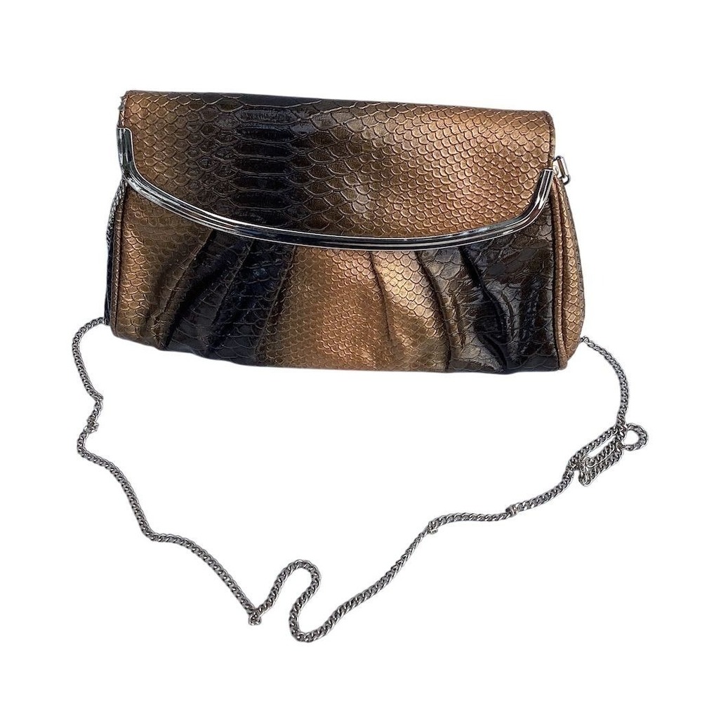 Aldo Women's Brown Snake Print Crossbody Bag with Chain‎ Strap